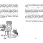 Das Bild zeigt eine Illustration: Ein Kobold steckt kopfüber in einem Wäschekorb. Daneben sitzt ein Hund mit erstaunten Augen.