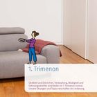 1. Trimenon: Übelkeit, Müdigkeit und Dehnungsstreifen im 1. Trimenon normal. Übungen und Tipps lindern. Illustration: Frau mit Teller.