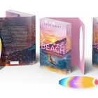 Buchcover mit "Coral Beach: Catch Me in the Storm" von Leia Hart. Pastellfarben, Sonnenuntergang am Meer.