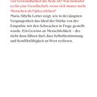 Text über gesellschaftliche Verwundbarkeit und Empathie. Hinweis auf Maria-Sibylla Lotters Argumente zur Stärkung.