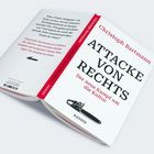 Buchtitel: "Attacke von Rechts". Untertitel: "Der neue Kampf um die Kultur". Illustration: Kettensäge. Autor: Christoph Bartmann.
