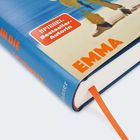 "SPIEGEL Bestseller-Autorin", "EMMA". Das Buch hat ein blaues Cover mit orangener Schrift und ein oranges Leseband.