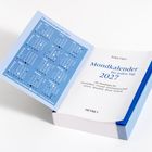 "Übersichtskalender 2027" auf blau, "Mondkalender für jeden Tag 2027" im Buch mit blauer Schrift, zeigt Kalender und Mondphasen.