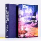 Die Umschläge zeigen den Titel "Die Insel meiner Schwester" von Sara B. Elfgren vor einem dramatischen Himmel in Lila-Tönen.