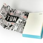 "FUN" ist in der Mitte. Namen wie Miriam und Maler in Comic-Kästchen umgeben das Wort. Rechts steht "HEYNE".