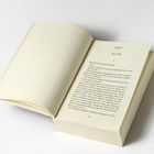 Kapitel 1: Die Tür. Text auf Seite 15 eines aufgeschlagenen Buches. Beige Seiten, harter Lichteinfall von oben.