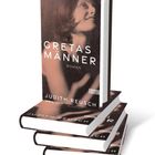„GRETAS MÄNNER ROMAN“ von JUDITH REUSCH. Cover zeigt eine lächelnde Frau. Bücherstapel mit ähnlichem Design.