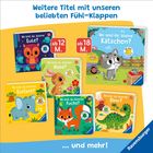 Titel: "Wo bist du..." mit Tieren: Eule, Hase, Elefant, Fuchs, Dino, Kätzchen. Ab 12 und 18 Monaten. Ravensburger.