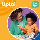 "tiptoi, Spiel dich schlau", "2-4 Jahre". Eine Frau und ein Kind nutzen freudig einen elektronischen Stift mit einem Buch.