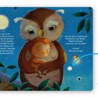 Texte: "Oh, wie schön...", "Hier Sensor...", "Ich hab dich so lieb..."

Illustration: Eine große Eule umarmt eine kleine Eule im Mondschein.