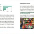 Graphik: Produktion von Fertiggerichten in Tausend Tonnen; Text: "Zurück zur fröhlichen »Cucina povera«". Bild: Gemüsestand.