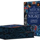 "THE WITCH IN THE DEAD OF NIGHT" von Charlotte Buckley. Buchcover mit buntem, kunstvollem Design und Figuren.