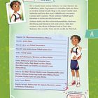 "Anthony Madaki" steht oben. Text beschreibt seine Fußballträume, Familie und Hobbys. Illustration zeigt einen Jungen mit Fußball.