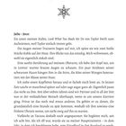 Kapitel 1: Überschrift "Gefriertruhe vermeiden", darunter ein Schneeflockensymbol. Text über Julie, Training und Beziehungen.