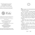 Textausschnitt mit fallenden Obst- und Gemüsestücken und einem strauchelnden Wesen auf dem Rücken liegend.