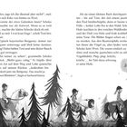 Der Text erzählt von einem Ausritt mit Ponys durch einen Wald. Eine Illustration zeigt zwei Reiter auf Ponys im Wald.