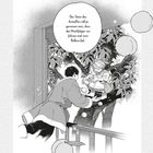 Text: „Der Stein des Anstoßes soll ja gewesen sein, dass der Nachfolger vor Jahren mal vom Balkon fiel.“  
Illustration: Eine Person reicht einer anderen auf einem Baum die Hand.