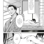 Texte: "Ich kann unsere gemeinsamen Tage damals noch immer nicht hinter mir lassen." "Ich schlage vor, wir machen Schluss für heute..." "... Herr Shido."

Szene: Ein Mann in einem Raum, ein anderer entspannt auf einer Tatami-Matte. Japanischer Stil. Manga-Illustration.