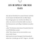 Ein Rumpeln vor dem Haus.

Text: Eine Szene mit Alex am Schreibtisch, unterbrochen von einem Freundesgespräch. Oben eine graue Kugel.