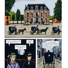 Lüttich, 24. März 1923. Zwei Personen in Kutsche: "Ich find sie hässlich...". Pferdekutschen vor großem Gebäude.