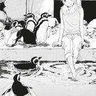 "6. Schritt: Entscheidung fürs Leben – Teil 1". Illustration zeigt eine Person mit Pinguinen, einige schwimmen im Wasser.