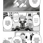 Kapitel 28 + Arendelle – Teil 1. Comic-Szene mit Raumschiff, Sprechblasen, Charaktere Sora, Donald und Goofy in Panik.