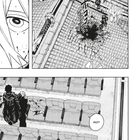 "Blorp Blorp" neben einem Loch im Boden, links ein Auge. Darunter zwei Personen in einem leeren Theatersaal. Manga-Stil.