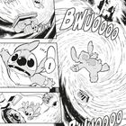 Texte "BWUOOO" und "DWUMM". Eine Cartoonfigur wird in einen Wirbelwind gezogen, zusammen mit verschiedenen Objekten.