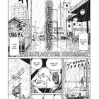 Ein verregneter Tag, "Die Alte auf dem Strommast". Zwei Personen sprechen im Auto, zeigen auf den Strommast. Manga-Stil.
