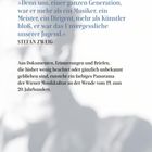 Zitat von Stefan Zweig über einen Musiker. Unscharfe Person im Hintergrund. Text über Wiener Musikkultur.