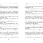 Seitenzahlen 12 und 13. Text über Evangeline und einen Fremden namens Apollo Acadian. Emotionale Begegnung und Erinnerungen.