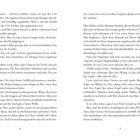 Ein Text auf zwei Buchseiten beschreibt Figuren wie Miro, Calum, Skye und Jasleen, die von der CIA verfolgt werden. Skye beobachtet Krähen.
