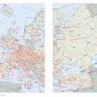 UNESCO World Heritage, Zahlen 158 und 159 unten. Karte von Europa mit Ländernamen und UNESCO-Stätten in rot markiert.