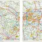 Karte von Südpolen mit Städtenamen wie Rybnik, Katowice, Bytom und Zabrze, durchzogen von Straßen und Flüssen.