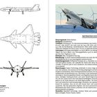 Texte: "BAYRAKTAR KIZILELMA", "Ursprungsland: Türkei (Italien)", "Kategorie: Kampfdrohne", "Abmessungen: Spannweite 10,00 m".

Links: Drei technische Zeichnungen eines Flugzeugs aus verschiedenen Ansichten. Rechts oben: Foto eines grauen Jets in der Luft.