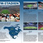 Die WM-Stadien. Kapazität, Eröffnung, Spielorte für New York, Mexiko-Stadt, Dallas, Atlanta. Karten zeigt Kanada, USA, Mexiko.