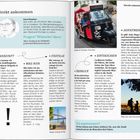 **Seite 4:** 

**Texte:**
- Gerd Hammer: „Seit mehr als 20 Jahren lebe und arbeite ich in Lissabon.“
- „Fragen? Wünsche? Ideen?“
- „Mein Postfach bei DUMONT: g.hammer@dumontreise.de“

**Überschriften:**
- „ANKUNFT“
- „WAS NUN“
- „STARTKLAR“

**Texte:**
- „Mit dem Taxi oder der roten und dann der grünen Linie…“
- „Für die Nutzung…“
- „Es gibt viele…“

**Seite 5:**

**Überschriften:**
- „ÜBERBLICK“
- „EINTAUCHEN“

**Texte:**
- „Mit den elektrischen Tuk-tuks kommen Sie…“
- „Cacilheiros heißen die Fähren…“

**Bilder:**
- Tuk-tuk mit Touristen
- Person am Fluss bei Sonnenuntergang mit Fahrrad

**Kurzinfo:**
- Tipps zur Anreise und Fortbewegung in Lissabon.
- Fokus auf öffentliche Verkehrsmittel und Sehenswürdigkeiten.

