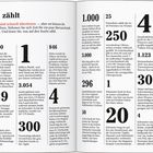 Das Titelthema lautet "Das zählt". Zahlen und Fakten zu griechischen Inseln, darunter Einwohnerzahlen, Tourismus und geographische Besonderheiten.