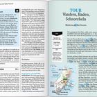 Seite 36: "BADESTOPP" beschreibt Bootstouren auf den Tremiti-Inseln. Seite 37: "TOUR: Wandern, Baden, Schnorcheln", mit Reiseinfos.