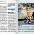 Seite 210: "Auf nach Bethanien", Seite 211: "Lieblingsort". Illustration: Frau mit Kinderwagen vor Graffiti von bunten Häusern.