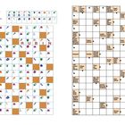 Links: "Symbolrätsel" mit Beispielen und Gitter; rechts: "Schwedenrätsel" mit klassischen Kreuzworträtsel-Fragen.