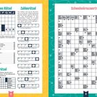 Amerikanisches Rätsel, Zahlenrätsel, Schwedenkreuzworträtsel. Enthält Fragen, Zahlen und ein Kreuzworträtsel. Seiten 8 und 9.