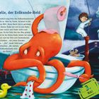"Felix, der Erdkunde-Held. Eigentlich mag Felix den Erdkundeunterricht nicht so." Ein Krake sitzt in der Badewanne.