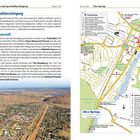 Texte: Alice Springs Stadtbesichtigung, Innenstadt, Karte S. 491. Links unten: Luftaufnahme, rechts oben: Karte mit Sehenswürdigkeiten und Unterkünften.