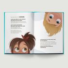 Linke Seite: Text über den Sehsinn, Lieblingsfarbe. Rechte Seite: Wann Augen benötigt werden. Illustrationen von Finni und Fredo.