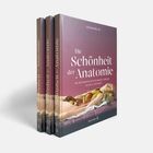 Text: Die Schönheit der Anatomie. Buchcover mit liegender Figur auf violettem Hintergrund.