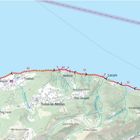 A1, Maxilly-sur-Léman, Thollon-les-Mémises, St-Gingolph(CH), Meillerie. Karte mit Küstenlinie und Wanderwegen.