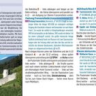 "Highlight: Mühlbacher Klause. Eine beeindruckende Festungsruine, strategisch erbaut. Bild zeigt grüne Landschaft mit Ruinen."