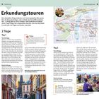 Erkundungstouren; 2 Tage; Tag 1; Vormittags; Nachmittag; Trinken; Tag 2; Vormittags; Nachmittag; Ausblick. Enthält Fotos und eine Karte.