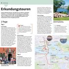 **Erkundungstouren**  
Herausragende Museen, Fischgenuss am Wasser, prächtige Schlösser   
**2 Tage**  
**Tag 1**  
Vormittags  
Nachmittags  

**Tag 2**  
Vormittags  
Nachmittags  

Kleine Insel mit charmanten Gebäuden  
Bild: Gemütliches Café-Szenario  
Karte: Detaillierte Stadtkarte  